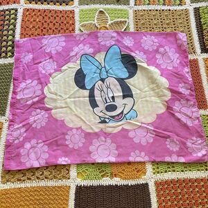 Disney Minnie‎ Mouse Daisy Duck Pillowcase Pink Flower Vintage Double Sided